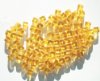 100 5mm Transparent Topaz Cube Beads